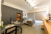 Lindo apartamento alto padrão, mobiliado e decorado. &lt;BR&gt;1 dormitório em andar alto com vista  e 1 vaga de garagem.&lt;BR&gt;Condomínio piscina, rooftop, fitness, espaço gourmet, lavanderia e bi