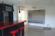 Apartamento  no bairro Campo Novo, com aproximadamente 66m², piso cerâmico,  03 dormitórios, living 02 ambientes com churrasqueira, cozinha americana com moveis planejados, área de serviço integrada c