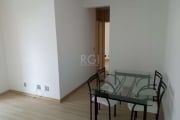 Apartamento com 50m², no Bairro Sarandi, 2 dormitórios com armários, sala com mesa de jantar, sacada com churrasqueira, linda vista, 1 box coberto, portaria 24hs, salão de festas, água purificada, sup