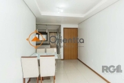 Imobiliária Orientta ALUGA APARTAMENTO SEMIMOBILIADO, COM 1 DORMITÓRIO, 1 VAGA DE GARAGEM. Aconchegante, equipado com armário planejado e ar-condicionado split, garantindo conforto em todas as estaçõe