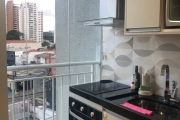 Apartamento 1 dormitório, varanda e vaga, mobiliado