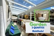 Apartamento Garden 3 quartos mobiliado e cobertura de vidro no Villaggio Ravenna Pinheirinho