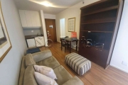 Flat mobiliado com 1 dormitório com 36m² com cozinha americana próximo da Av. JK.