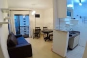 EDIFÍCIO PAULISTANIA - Flat de 42m²  mobiliado com 1 dormitório com quarto e sala separados.