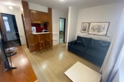 Flat mobiliado com 42m² com quarto, sala, cozinha completa e banheiro, a 200 m da Av. Paulista.