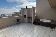 Apartamento de Cobertura, 110m²., 2 dormitórios, 2 vagas, varanda Gourmet e ofurô privativo