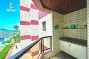 Apartamento com 3 suítes em prédio de frente para o mar com lazer e 2 vagas - Praia do Tombo, Guarujá.