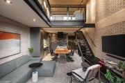 Condomínio Loft Sao Paulo V Rua Amália de Noronha, 525 - Pinheiros. Venda apartamento tipo loft com 124 m², Projeto FJ55 Arquitetos + Renato Santoro, 1 suíte, terraço gourmet com piscina e 2 vagas no 