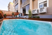 Apartamento com pátio e piscina a venda 2 quartos/dormitórios semimobiliado, churrasqueira