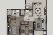 Apartamento 2 dormitórios em Kobrasol-SJ