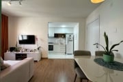 Apartamento semi mobiliao, 2 dormitórios, 1 vaga de carro, 48 m² privativo