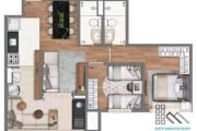 Apartamento 2 dormitórios (60m²), 1 Suíte, Terraço, 1 Vaga. Próximo da estação do metrô Tucuruvi