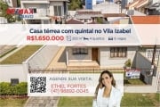 Casa térrea com quintal e edícula no Vila Izabel com 293 m² uteis