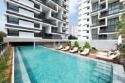 Apartamento 105m², 02 dormitórios ( sendo suítes), 03 banheiros e 02 vagas de garagem.  Condomínio com portaria, segurança, piscina, salão de festa