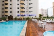 Apartamento 55m², 02 dormitórios, 01 banheiro e 01 vaga na garagem.  Condomínio com portaria, segurança 24hrs, piscina, churrasco,  Playground