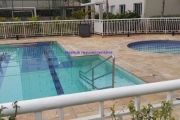 Apartamento 70m², 02 dormitórios (sendo suítes), 03 banheiros e 01 vaga de garagem.  Condomínio com portaria, segurança, academia, piscina