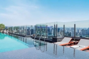 Apartamento Studio 24,86m², 01 dormitório e 01 banheiro;(Fotos ilustrativas).  Condomínio com portaria, segurança, piscina, academia