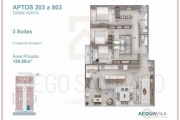 Apartamento de luxo na Praia da Vila: 3 quartos, 3 suítes, 3 salas, 3 vagas de garagem e 131m² de área. Viva no empreendimento mais completo com Aquavila Home Club.