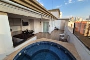 Cobertura com Terraço amplo, churrasqueira, ofurô com aquecedor, hidromassagem, reformada, com 2 vagas e excelente localização