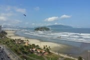 Estúdio quarto/sala, cozinha e banheiro com frente para o mar, praia de Itararé, São Vicente