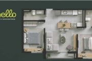 Ágio Raridade no Hello Universitário: Apartamento de 59m² Exclusivo! Apartamento com 2 Quarto(s) e 2 banheiro(s) à Venda, 59 por R$ 615.000 no setor Setor Leste Universitário TA25604