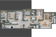 New.In Ecoville, Apartamento Exclusivo 113m² com 3 Quartos sendo 1 Suíte, 2 Vagas e 1 Depósito, Padrão Vanguard, R$1.349.000,00