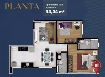 Apartamento com 2 dormitórios à venda, 53 m² por R$ 433.760 - Alto Caiçaras - Belo Horizonte/MG