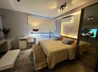 Stúdio 27m2, em Moema, mobiliado, 1 quarto