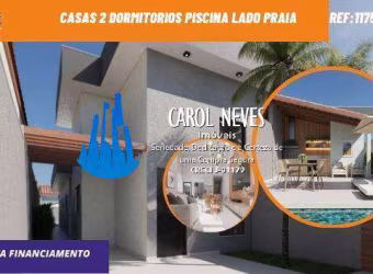 CASAS 2 DORMITORIOS PISCINA LADO PRAIA FINANCIAMENTO BANCARIO ITANHAEM