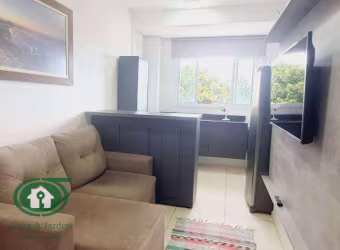 Charmoso apartamento de 1 dormitório em condomínio com lazer completo, garagem demarcada - Santos