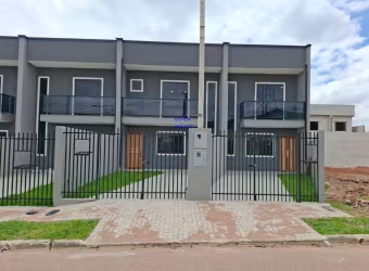 SOBRADO 106M², 3 QUARTOS, UMA SUITE, SALA 2 AMBIENTE, 3 BANHEIROS, EDICULA COM CHURRASQUEIRA, SACADS, ESPAÇO 2 CARROS, RUA PRINCIPAL, PROX COLÉGIO EST
