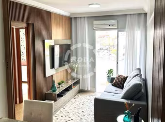 Apartamento reformado a venda de 2 quartos com dependência e 2 vagas - Marapé - Santos