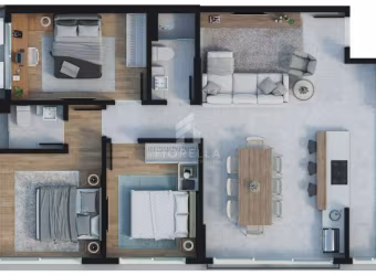 Apartamento com 02 dormitórios sendo 02 suítes no bairro Estreito em Florianópolis /SC