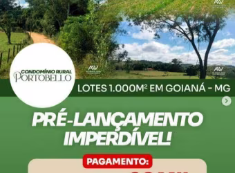 Terreno à venda, 1000 m² por R$ 20.000 DE ENTRADA- Nossa Senhora de Lourdes - Goianá/MG