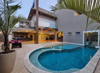 Casa de luxo em condomínio: 3 quartos, 3 suítes, 3 salas, 6 banheiros, 5 vagas de garagem, 500m² - Americana-SP, Jardim Trípoli.
