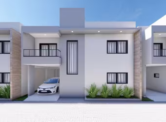 Casa nova com 3 suítes, em condomínio, à VENDA - Ipitanga, Lauro de Freitas - BA.  Pavimento térreo composto de:  * Garagem coberta  * Vaga de estacionamento descoberto (apenas par