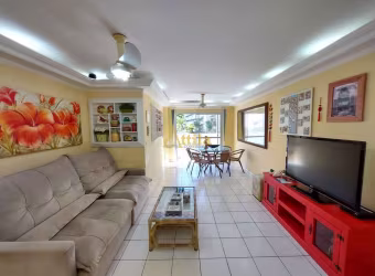 Apto (lado praia), 3 dorms., sacada, 1 vaga, Enseada