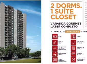Apartamento à venda em Campinas-SP, São Bernardo: 2 quartos, 1 suíte, 2 salas, 2 banheiros, vaga de garagem - 56,67 m².