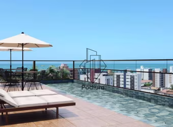 Apartamentos com varanda/sacada a 362 metros da praia de ponta de Campina. -AP1554.