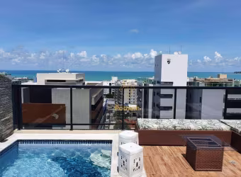 Cobertura duplex com área de lazer com vista para o mar em Tambaú - CO0043