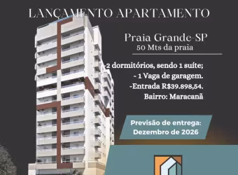 Apartamento PRÓXIMO AO MAR 2 dormitórios 1 vaga no MARACANÃ em Praia Grande SP