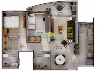 Apartamento de 2 quartos à venda, Saco Grande, Florianópolis, SC