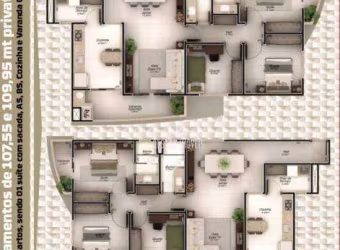 Apartamento com 3 quartos à venda no Bairro Tibery - Uberlândia/MG