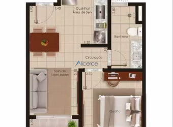 Apartamento 01 quarto e sala mobiliado com garagem em São Mateus