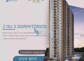 LANÇAMENTO CITY CLUB RIBEIRÃOApartamento com 3 dormitórios à venda, 80 m² a partir de  R$ 516.518