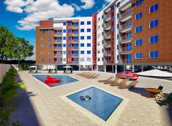 Apartamento 2 dormitórios, sacada com churrasqueira (espera) e vaga de garagem