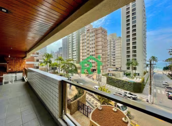 Apartamento à beira mar com 4 dormitórios (1 suíte), 1 vaga, lazer, Jardim Astúrias, Guarujá/SP