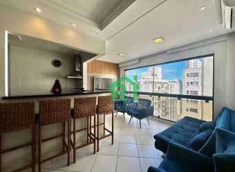Apartamento beira mar, reformado, 1 dormitório, 2 vagas, lazer, Pitangueiras, Guarujá/SP.