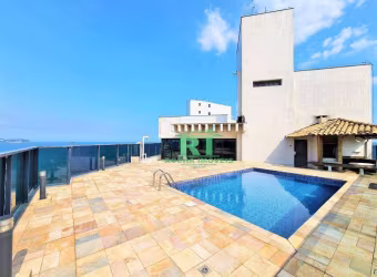 Cobertura Frente Mar, Vista Panorâmica, 3 Suítes, 4 Vagas, Praia das Astúrias, Guarujá-SP.