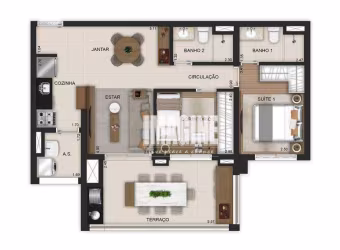 Apartamento na Vila Prudente com 2 Dormitórios sendo 1 Suíte, 1 Vaga, 73 m²